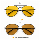 FOTOKROMISK Natkørebrille. Glas bliver mørke i solen  "IQ"